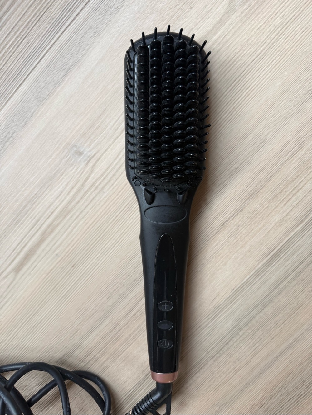 amika Black Electric Straightening Brush with Rose Accent - Picture 2 of 2